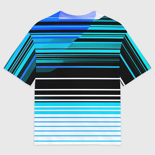 Женская футболка оверсайз Разноцветные вертикальные линии / 3D-принт – фото 2