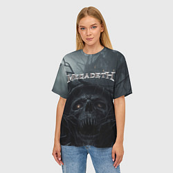 Футболка оверсайз женская Megadeth череп под деревом, цвет: 3D-принт — фото 2