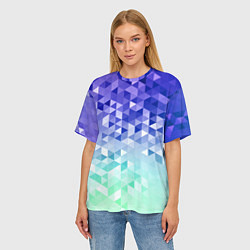 Футболка оверсайз женская Градиентная геометрия, цвет: 3D-принт — фото 2
