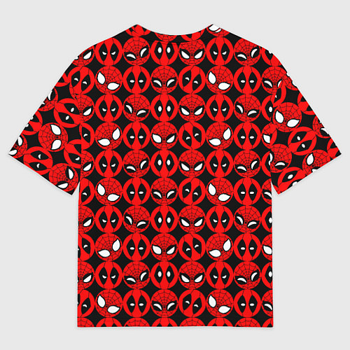 Женская футболка оверсайз Дэдпул и Человек паук / 3D-принт – фото 2