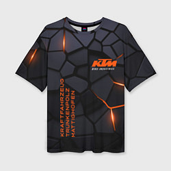 Футболка оверсайз женская KTM - плиты с эффектом свечения, цвет: 3D-принт