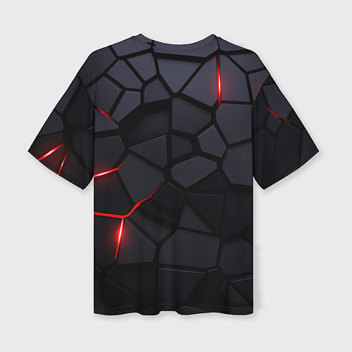 Женская футболка оверсайз Bimoto - плиты с эффектом свечения / 3D-принт – фото 2
