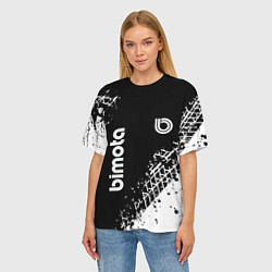 Футболка оверсайз женская Bimoto - следы от шин, цвет: 3D-принт — фото 2