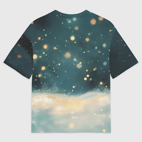 Женская футболка оверсайз Мопс и маленькая елочка / 3D-принт – фото 2