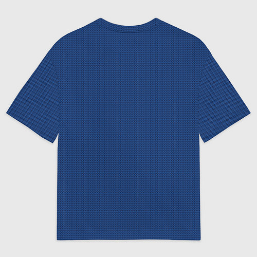 Женская футболка оверсайз Синий вязаный паттерн с оленями / 3D-принт – фото 2