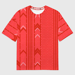 Футболка оверсайз женская Закулисье красные обои, цвет: 3D-принт