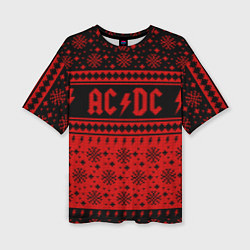 Женская футболка оверсайз ACDC christmas sweater