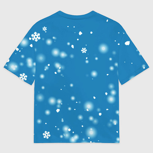 Женская футболка оверсайз Новый год с бокалом вина / 3D-принт – фото 2