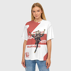 Футболка оверсайз женская Бёрнис Уайт - ZZZ, цвет: 3D-принт — фото 2