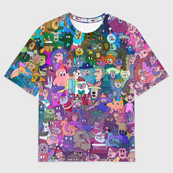 Футболка оверсайз женская Новогодний виммельбух, цвет: 3D-принт