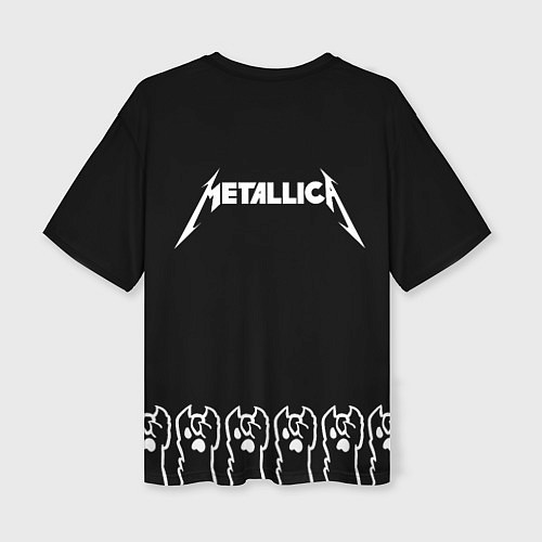 Женская футболка оверсайз Metallica: cat rock / 3D-принт – фото 2