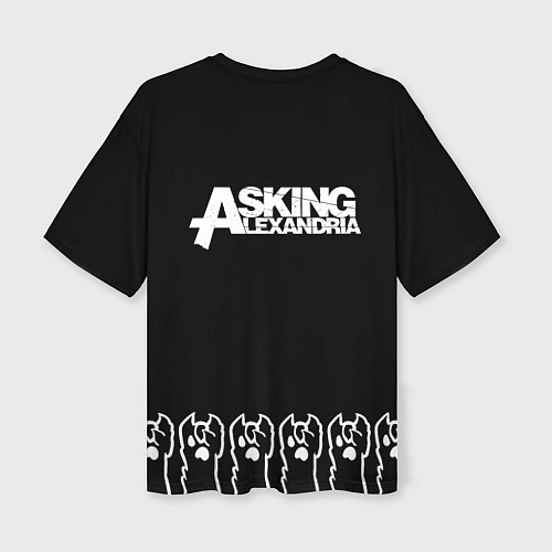 Женская футболка оверсайз Asking Alexandria - кот рок / 3D-принт – фото 2