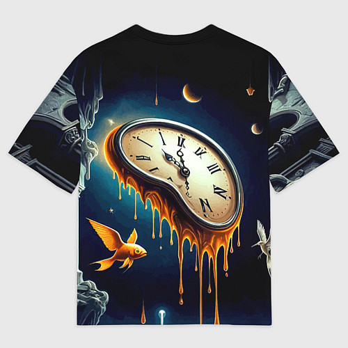 Женская футболка оверсайз Течение времени - сюрреализм / 3D-принт – фото 2