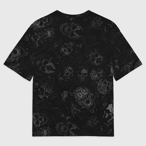 Женская футболка оверсайз Маска Хання на черепе самурая на фоне духов / 3D-принт – фото 2