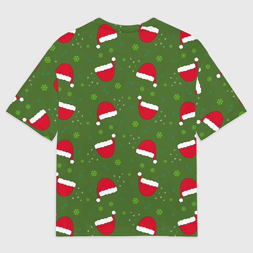Женская футболка оверсайз Шапка Санты / 3D-принт – фото 2