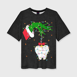 Футболка оверсайз женская Гринч похищает у зубной феи, цвет: 3D-принт