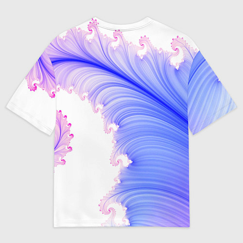 Женская футболка оверсайз Узоры неон фрактал / 3D-принт – фото 2