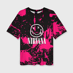 Женская футболка оверсайз Nirvana pink color