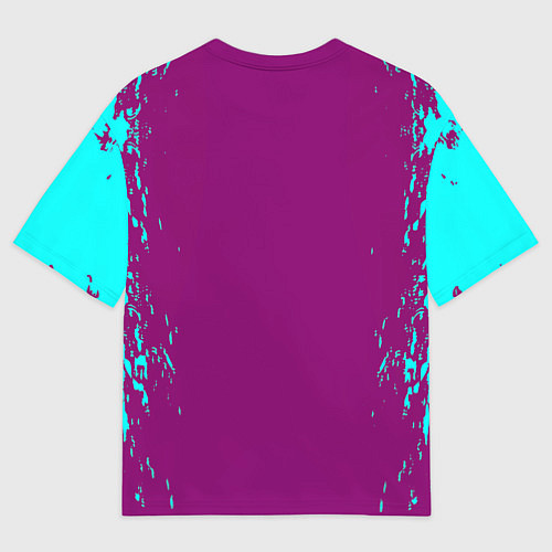 Женская футболка оверсайз Tekken краски неон / 3D-принт – фото 2