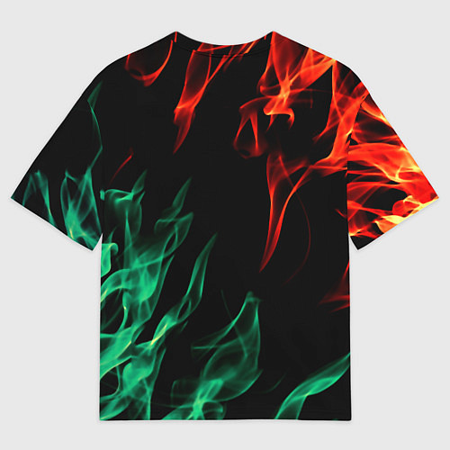 Женская футболка оверсайз Prima world flame / 3D-принт – фото 2
