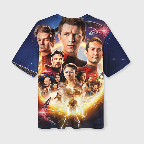 Женская футболка оверсайз Персонажи Человек паук нет пути домой / 3D-принт – фото 2