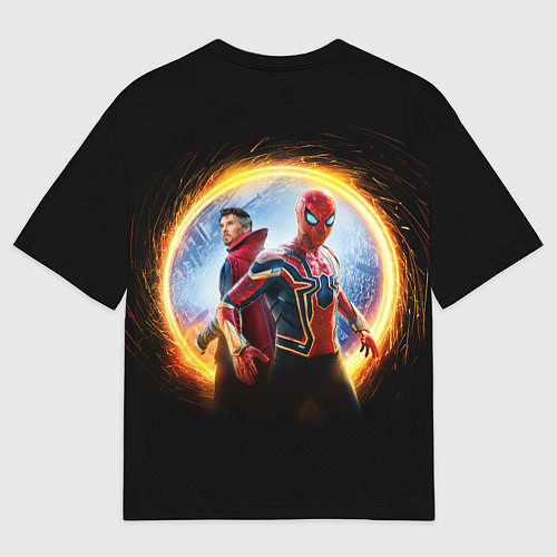 Женская футболка оверсайз Доктор Стрэндж и Человек паук нет пути домой / 3D-принт – фото 2