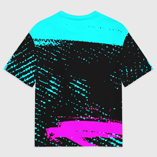 Женская футболка оверсайз The Witcher неоновые краски / 3D-принт – фото 2