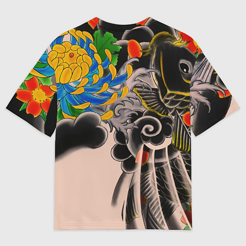 Женская футболка оверсайз Tekken tatoo japan / 3D-принт – фото 2