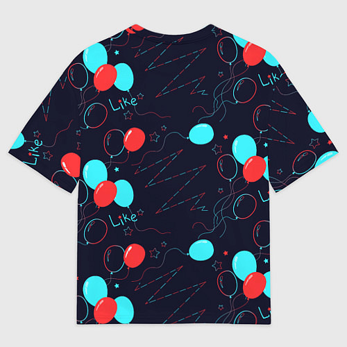 Женская футболка оверсайз Воздушные шары для праздника / 3D-принт – фото 2