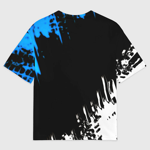 Женская футболка оверсайз Doom краски лого текстура / 3D-принт – фото 2