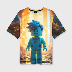 Футболка оверсайз женская Роблокс таинственный человечек, цвет: 3D-принт