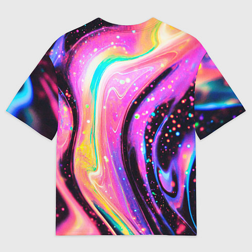 Женская футболка оверсайз Жидкая энергия космоса - нейросеть / 3D-принт – фото 2