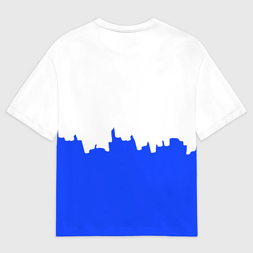 Женская футболка оверсайз Dayz сине белая геомтерия / 3D-принт – фото 2