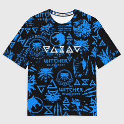 Футболка оверсайз женская The Witcher logo pattern, цвет: 3D-принт