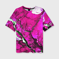 Футболка оверсайз женская Розовый треснувший камень, цвет: 3D-принт