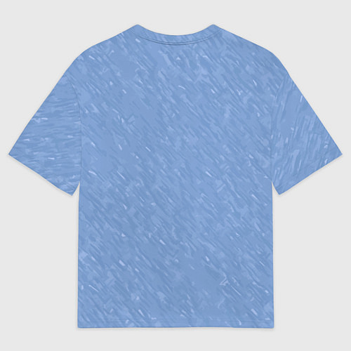 Женская футболка оверсайз Холодный голубой текстурированный однотонный / 3D-принт – фото 2