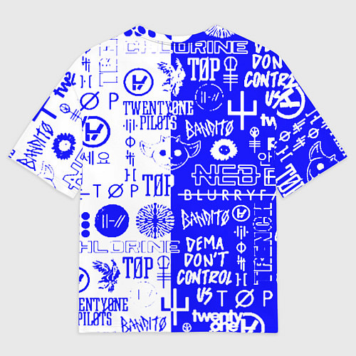 Женская футболка оверсайз Twenty one pilots лого / 3D-принт – фото 2