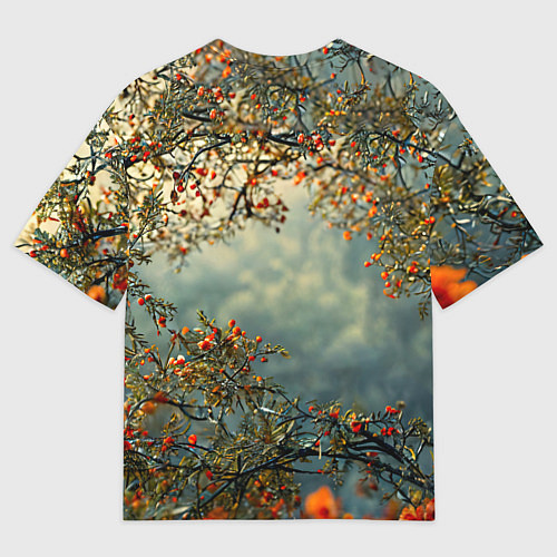 Женская футболка оверсайз Ласточка пейзаж / 3D-принт – фото 2