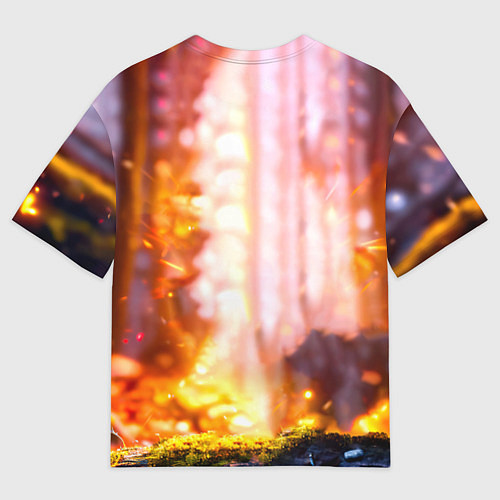 Женская футболка оверсайз Кукушка в искрах / 3D-принт – фото 2