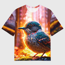 Женская футболка оверсайз Кукушка в искрах