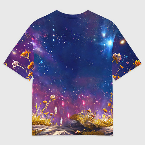 Женская футболка оверсайз Морская свинка в космосе / 3D-принт – фото 2