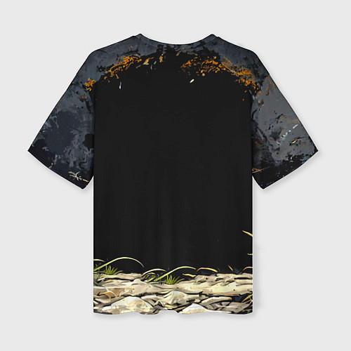 Женская футболка оверсайз Кенгуру на черном / 3D-принт – фото 2