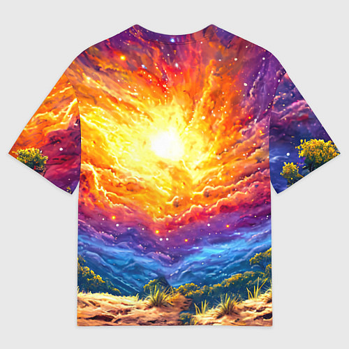 Женская футболка оверсайз Кенгуру в космосе / 3D-принт – фото 2