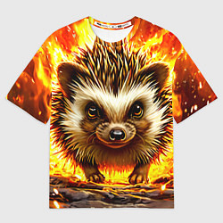 Женская футболка оверсайз Еж в огне