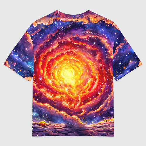 Женская футболка оверсайз Медвежонок смотрит в космос / 3D-принт – фото 2