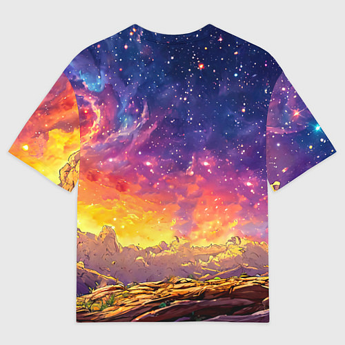 Женская футболка оверсайз Газель в звездную ночь / 3D-принт – фото 2