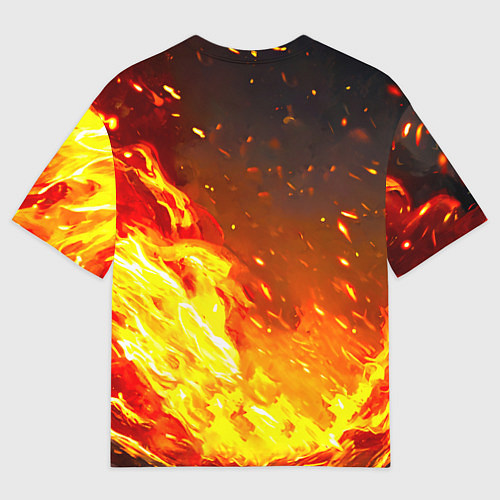 Женская футболка оверсайз Газель в огне / 3D-принт – фото 2