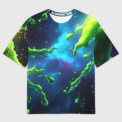 Футболка оверсайз женская Зеленые брызги, цвет: 3D-принт