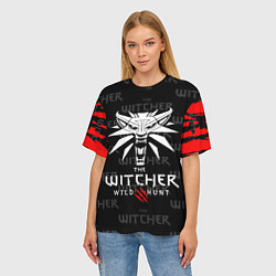 Футболка оверсайз женская Ведьмак - волк, цвет: 3D-принт — фото 2