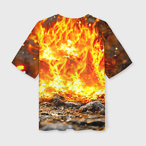 Женская футболка оверсайз Броненосец в огне / 3D-принт – фото 2